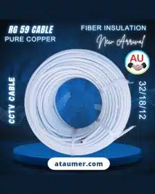 RG59 Pure Copper Fiber Insulation CCTV Cable