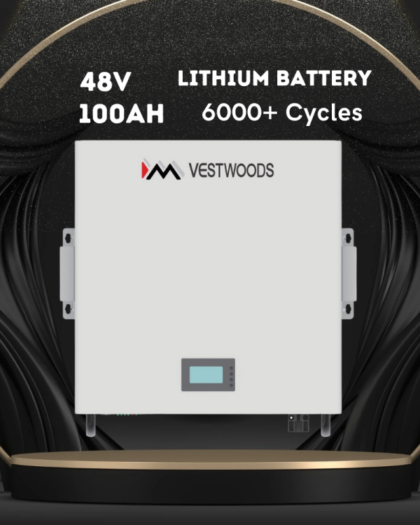 VESTWOODS 48V 100Ah 6000 Cycles Wall Mount Lithium Battery