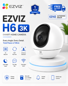 EZVIZ CS-H6 3K Pan & Tilt Smart Home Wi-Fi Camera