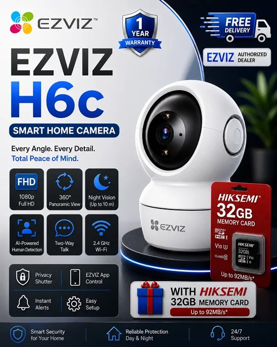 EZVIZ CS-H6c 1080P Wireless Camera + HIKSEMI 32GB Card