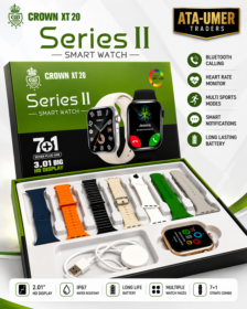 Crown XT 20 Series II 2.01 inch HD Smart Watch with 7+1 Straps